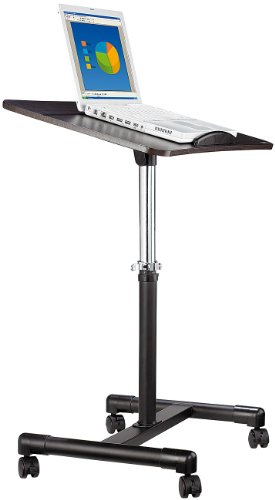 General Office Rollbarer Notebook-Arbeitstisch in Rosenholz-Optik
