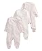 Mamas and Papas Baby-Girls 3 Pack All-in-One Bodysuit, Pink (Multicolour), 6-9 Months