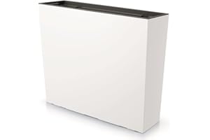 R.G. Blumenkasten Blumentopf Balkonkasten Matt Design Pflanzkasten Blumenkübel Tower 58cm x 50cm mit Pflanzeinsatz (Weiß)