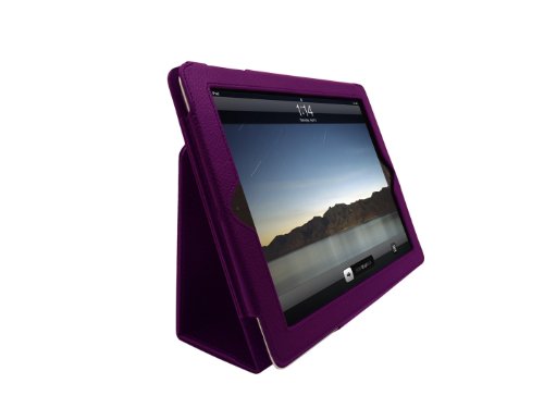 G-HUB Lila Tasche Case für Apple iPad 2, iPad 3 und für das neue iPad 4 (Neueste 2012 Modell 4. Generation iPad 4) mit integrierter Standfunktion, und BONUS G-HUB ProPen Stylus