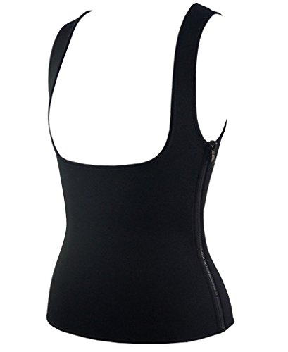 DODOING Damen Sport Vest Hot Neopren Sweat Weste Abnehmen Shirt Taille Trainer Training Korsage Corset Shapewear Korsett Bustier Waist Cincher Unterbrust Korsagen Mit Zipper - 5