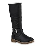 winterstiefel damen schwarz  Warm Gefütterte Damen Stiefel Kunstfell Boots Winterstiefel Schuhe 126198 Schwarz 38 Flandell