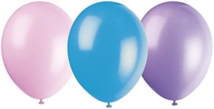 12" Latex Candy Pink, Turquoise &amp; Lilac Balloons, Pack of 25