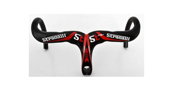 Stradalli Ergo Integrated Road Bicycle One Piece Carbon Bar Handlebar Stem Red Amazon Co Uk Sports Outdoors