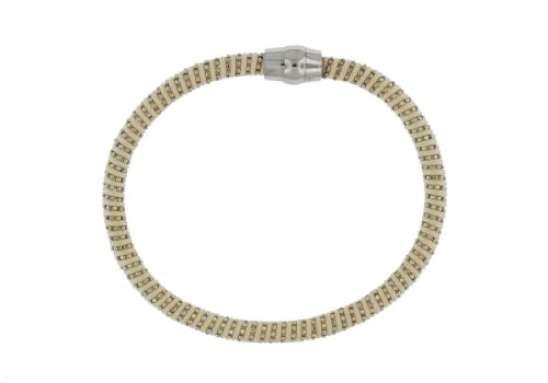 Tuscany Silver Damen Sterling Silber 5 mm Weiß Cord und Funkeln Magnetisch Armband 19 cm / 7.5 zoll