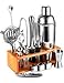 Produktbild Cocktail-Shaker-Set, mit Ständer, Edelstahl, ideal zum Mixen von Getränken, 17-teilig