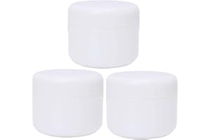 BAMBOOPACK 3 pièces 250 ML / 8 oz Pot cosmétique en Plastique Blanc Rechargeable Bouteille de crème Vide Pots déchantillon conteneur de Stockage de Lotion pour pommade émolliente à la crème