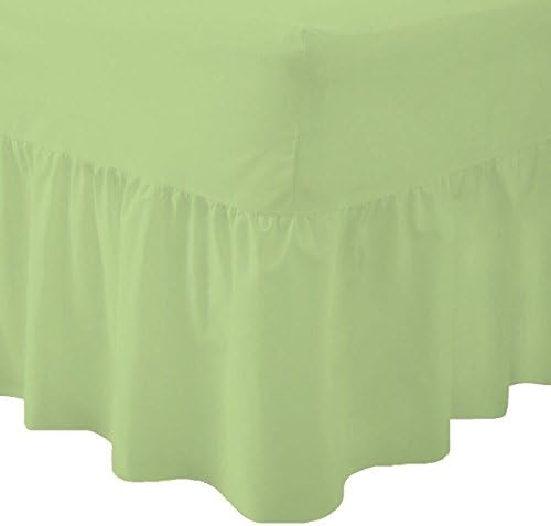 EGYPTO Easycare Plain Dye Fitted Valance Sheet, Frilled 100% Combed Polycotton - FIT OVER MATTRESS (Double Bed Fitted Valance Sheet, Mint)