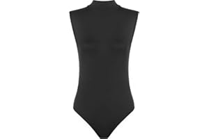 R&N FASHIONS - Women Sleeveless Turtle Neck Bodysuit Leotard – Comfortable Fit – Performance Wear - Dance Class Essential – Ballet, Gymnastics, Dance, Clubbing