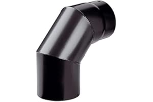 FLUE SHOP SALFORD 90 deg Elbow x 5" inch 125mm Diameter StoveMaestro Black Stove Flue Pipe for Wood Log Burning stoves (90 deg Elbow)