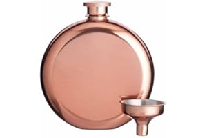 BAR CRAFT Barcraft Mini Flasque de Luxe en Acier Inoxydable avec Entonnoir de Décantation, 140 ML (5 FL Oz) - Effet Cuivre