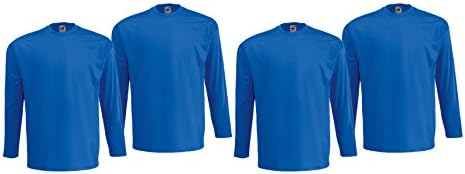 Mens 4 Pack Fruit of the Loom Full-Sleeve Valueweight T Shirt