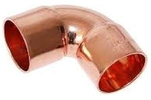 LP SUPPLIES 15mm Copper 90 Degree Elbow Bend End Feed (Pack of 25)