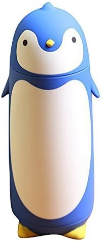 ChezMax Penguin Cartoon Water Bottle for Kids Water Glass 10.0oz Blue