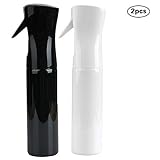 Lot de 2 10 Oz noir + blanc fine brume Vaporisateur bouteille vide en plastique brumisation