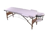  Bc-elec HM2523 Zusammenklappbarer Massagetisch aus Holz 210 x 80 x 80cm weiß, + Tasche, Max. 250kg