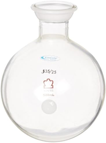 Kontes KC25330-500 Heavy Wall Round Bottom Boiling Flask with Plastic Safety Coating, 35/25 Joint, 500mL Capacity
