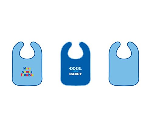 Pack of 3 Boys Blue Cotton Baby Bibs with Cute Design Perfect for Newborn Skin