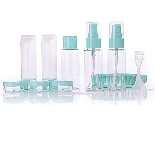 Veriya Air Lot de 13 flacons de Voyage Transparents de Taille Voyage pour Produits cosmétiques avec boîte de Rangement Transparente