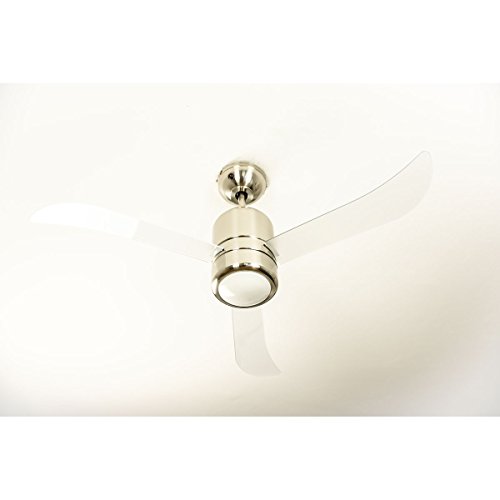aireRyder Deckenventilator Loft mit Beleuchtung und Fernbedienung, Gehäuse Nickel satiniert, Flügel Transparent, 112 cm - 5