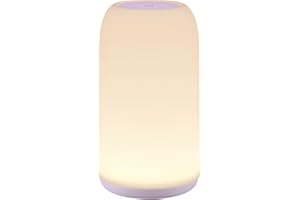 ROOTRO Lámpara de mesilla de noche Touch Dimmable LED Blanco Mate