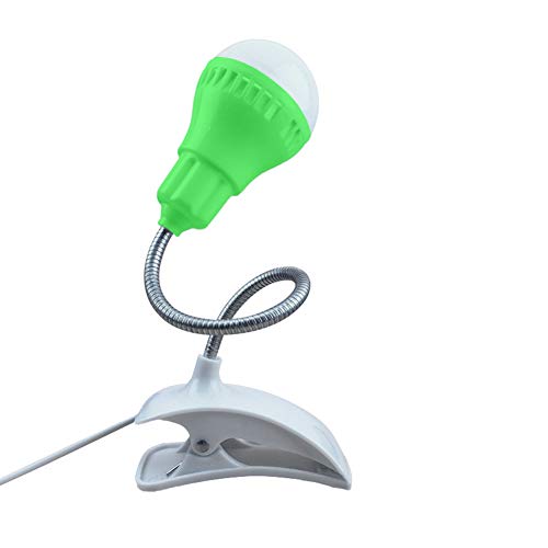 Preisvergleich Produktbild Goodtimes28 LED Schreibtischlampe, Flexibler USB-Clip, Augenschutz, Nachttisch, Leseklemme, Licht grün