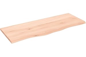 ‎VIDAXL vidaXL Waschtischplatte, Tischplatte für Badezimmer, Massivholzplatte mit Naturkante, Holzplatte Arbeitsplatte Bad Waschtischkonsole Platte, Massivholz Unbehandelt