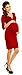Zeta Ville - Women's Maternity Wrap V-neckline Empire Seam Pleated Dress - 001c (Crimson, 16)