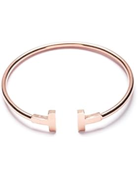 Happiness Boutique Damen Offener Armreif Rosegold Titan | Armband Minimalist Armschmuck für Frauen