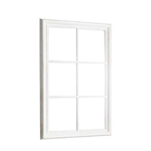 Romantischer Spiegel WINDOW weiß 105 cm im Shabby Look Wandspiegel Dekoration Standspiegel Fenster-Optik