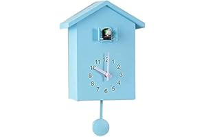YXCUIDP Orologio a cucù moderno, da appendere con uccello, sveglia, da parete, per soggiorno, camera da letto, cucina, ufficio, decorazione fai da te, Type a (blu)