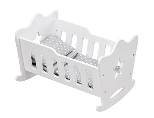Preisvergleich Produktbild Kids Concept- Puppenwiege Wiege mit Stern Star Optik 27x42x42cm, Weiß