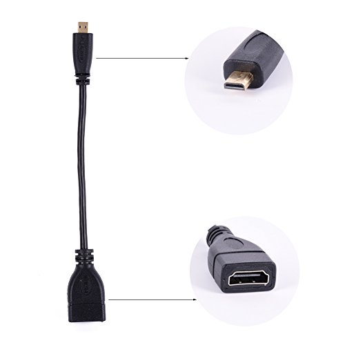 shiningup 1080P HD 15,2 cm schwarz Micro-HDMI-Verlängerungskabel Extender männlich zu weiblich Adapter Kabel-Konverter - 2