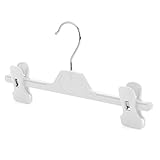 20 weiße Kunststoffkleiderbügel mit Klammern – 28 cm Hangerworld