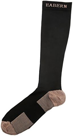2Pair Unisex Compression Socks -Graduated Support Knee High Socks- Best For Running, Athletic Sports, Flight, Travel.black-L/XL