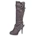 Produktbild Vectry Stiefel Damen Retro Wildleder Einfarbig Schneestiefel Langschaft Stiletto Winterstiefel Freizeit Frauen Hohe Reißverschluss Stiefel Mädchen Vintage Runder Zeh High Heels Party Büro Boots 35cm
