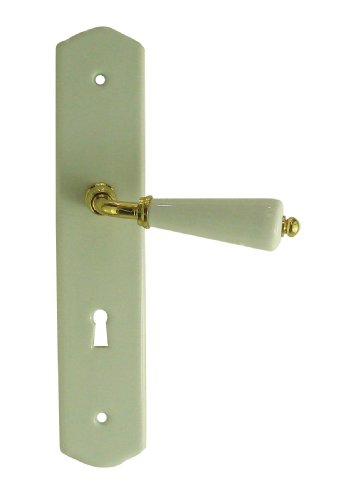 Preisvergleich Produktbild DT 2000 550130 Türgriff – Canon (Porzellan Messing poliert, abschließbar, weiß