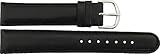 Armbanduhr lederarmband in Schwarz Polyurethan - 18mm - - Schnalle in Silber Edelstahl - B18BlkItr48S