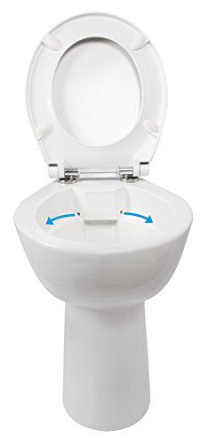 Stand-WC-Set +7 cm | Spülrandlos | Erhöhtes WC | Inklusive WC-Sitz | Für Senioren und große Menschen | Tiefspüler | Abgang waagerecht | Weiß | Spülrandlose Toilette | Spülrandloses WC | Stand-WC | Einfache Reinigung - 5