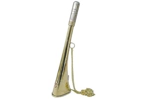 LINOOWS Nebelhorn, Signalhorn, laute Fan Tröte mit Kette, Maritimes Horn Messing 23 cm