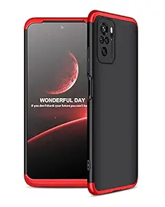 Spazy Case Redmi Note 10 / Redmi Note 10S Back Cover | Stylich Back case | Ull Body 3 in 1 Slim Fit Complete 3D 360 Degree Protection Hybrid Hard Bumper Back Case for Redmi Note 10 / Redmi Note 10S -Black & Red