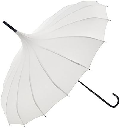 Olivia Elegant Pagoda Walking Umbrella - White