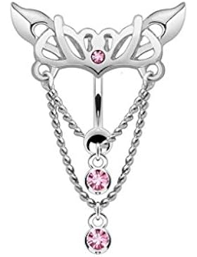 beyoutifulthings Bauch-nabelpiercing 1,6mm 10mm Fantasy Charm Nabel-piercing Edelstahl Chirurgenstahl Bananabell...