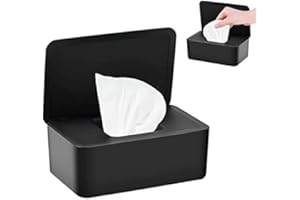 jiuzcare Caja Para Toallitas Caja De Servilletas Dispensador De Toallitas Humedas Caja Para PañUelos De Papel Caja Toallitas Bebe Se Puede Utilizar Para Papel De Almacenamiento, Toallitas, Negro