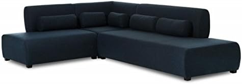 CARLIN Sofa Couch Navy Blue Living Room Shape L