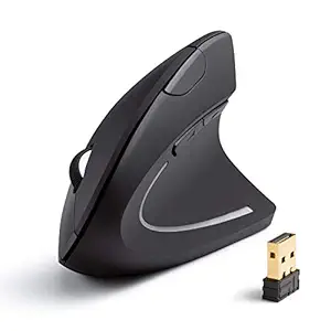 CASE U Ergonomic Mouse 2.4G Wireless Vertical Ergonomic Optical Mouse, 800/1200/1600DPI, 5 Buttons - Black