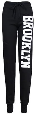 Purple Hanger - Pantalon De Jogging Femmes Imprimé Brooklyn Ceinture Réglable Elastique Extensible - noir, 40-42