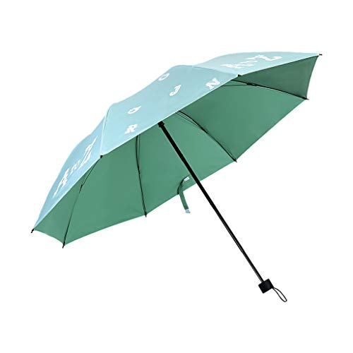 Preisvergleich Produktbild UV-SCHUTZ Sonnenschirm,TaschenschirmS tockschirme Sonnenschutz windsicher,8 Rippen-Skelett Verstrebung,kompakt&Safety&Leicht,Tra... Reiseschirm,groß sturmfest & stabil windresistent (Green)