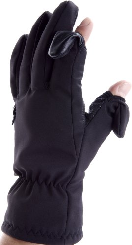 Preisvergleich Produktbild Unisex Ski- und Fotografie Handschuhe. Zurückklappbare und magnetverschliessbare Fingerenden mit Reissverschlusstasche für Memory Cards