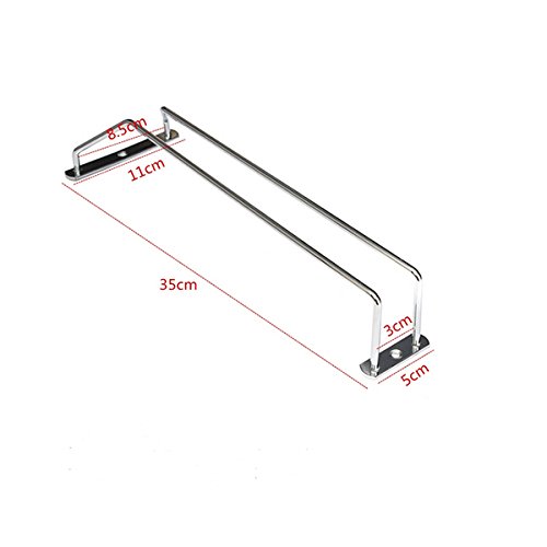 Leorx Glas Wein Champagner Cup Hangers Rack Halter mit Schrauben (Silber) - 4